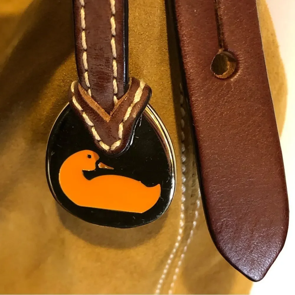 Vintage DOONEY & BOURKE Caramel Suede & Brown Leather Full Zipper Shoulder Bag